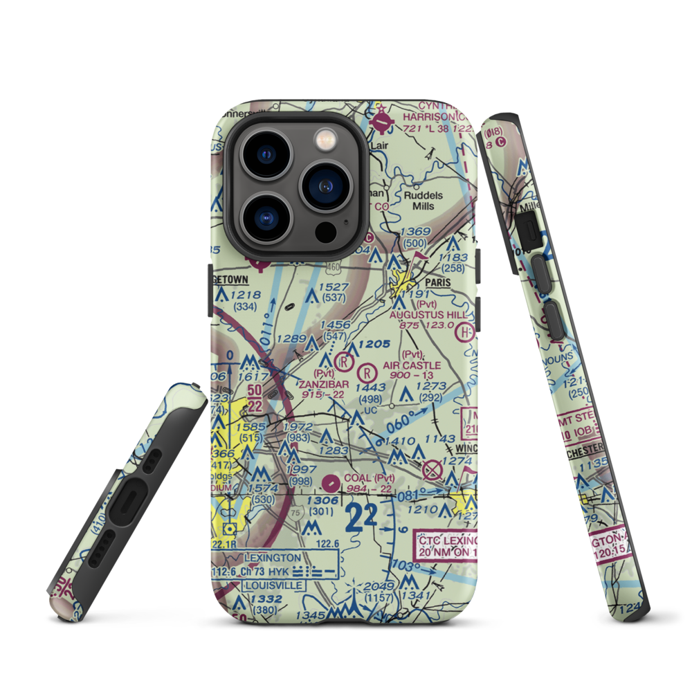 Zanzibar Farm Airport (50KY) VFR Sectional  Tough iPhone Case iPhone 13 Pro model shown
