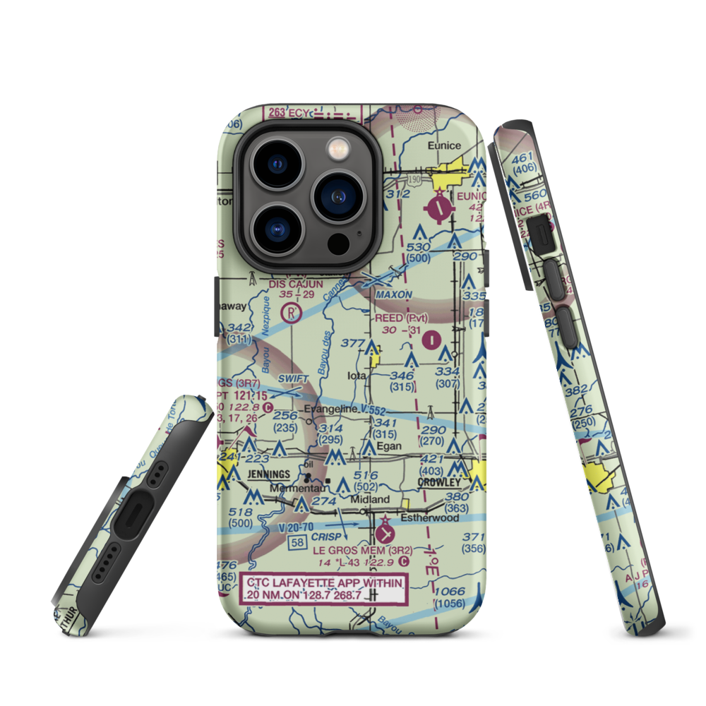 Zaunbrecher Strip (LA68) VFR Sectional  Tough iPhone Case iPhone 14 Pro model shown