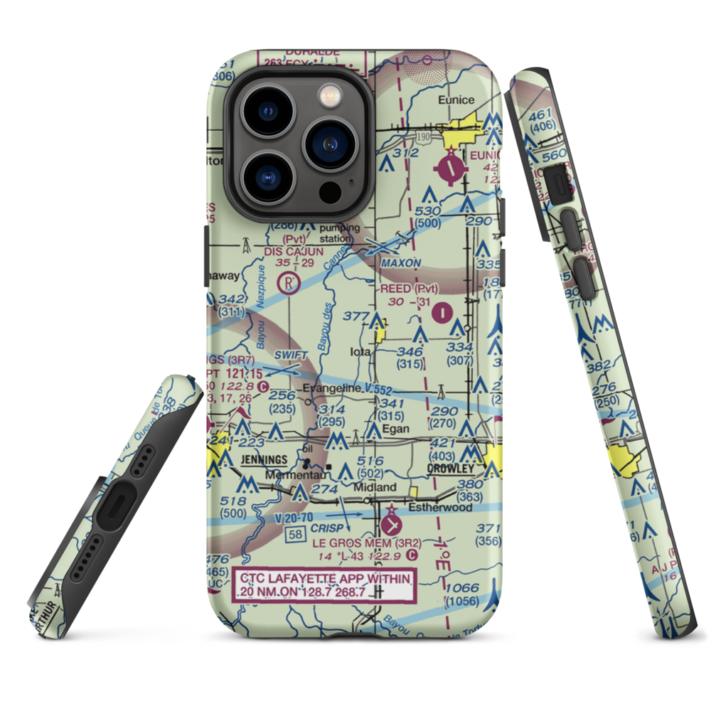 Zaunbrecher Strip (LA68) VFR Sectional  Tough iPhone Case iPhone 14 Pro Max model shown