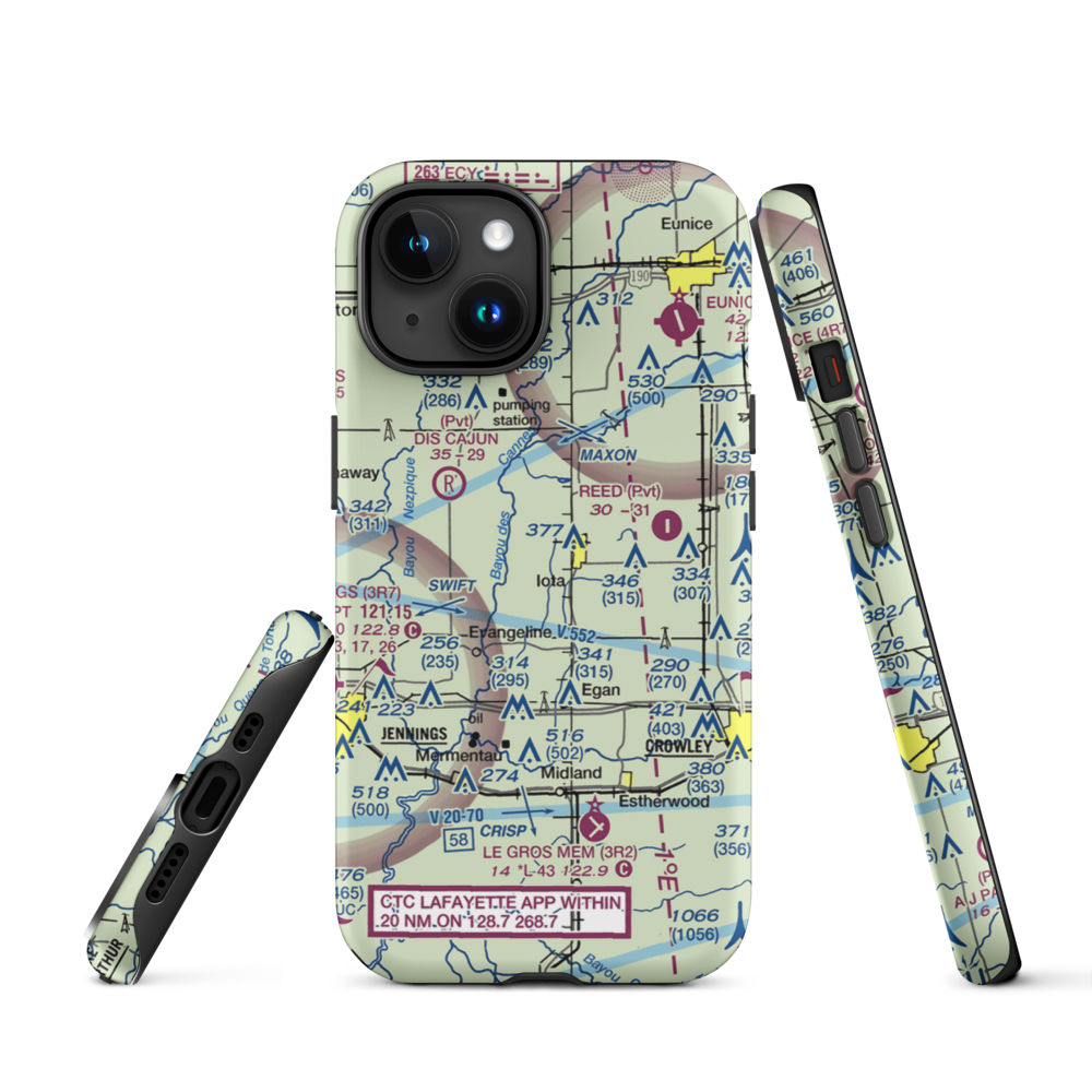 Zaunbrecher Strip (LA68) VFR Sectional  Tough iPhone Case iPhone 15 model shown