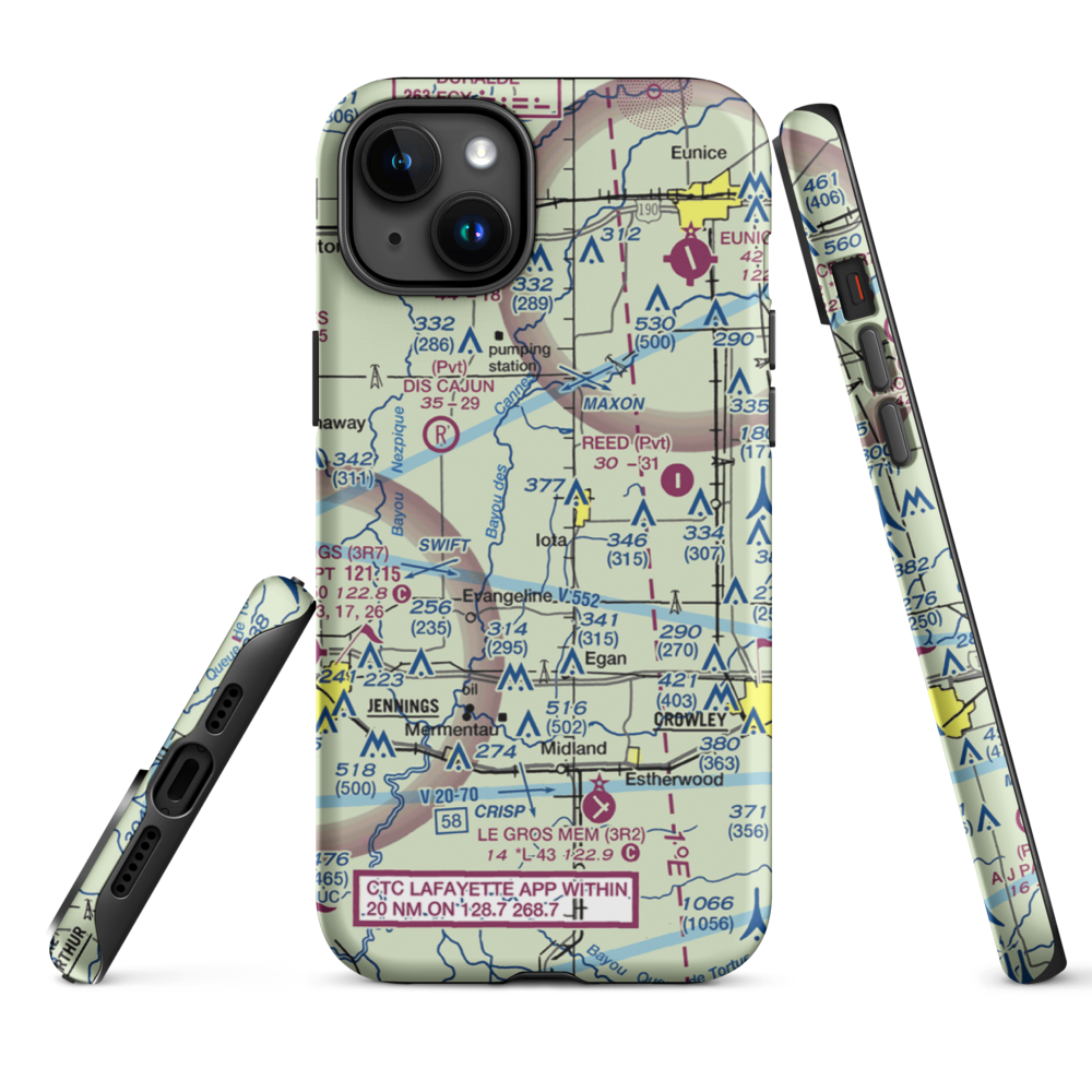 Zaunbrecher Strip (LA68) VFR Sectional  Tough iPhone Case iPhone 15 Plus model shown