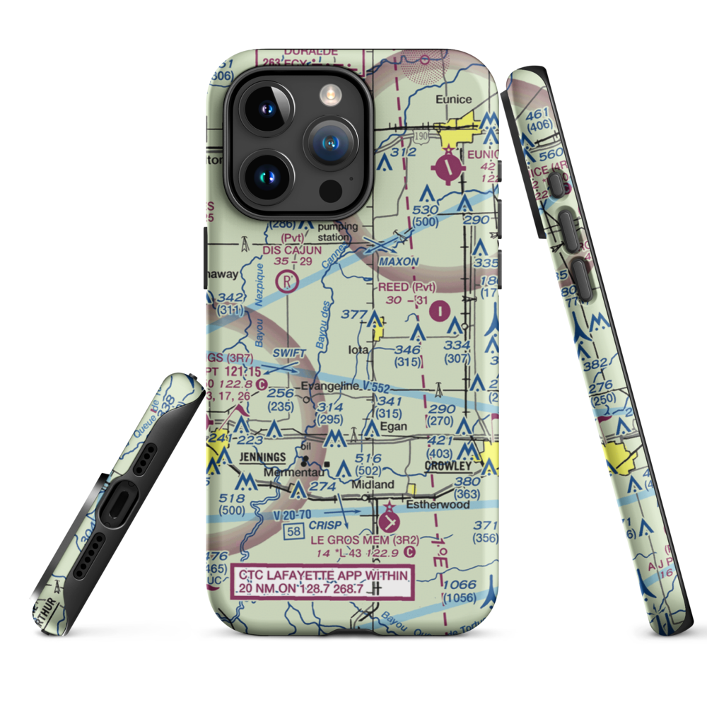 Zaunbrecher Strip (LA68) VFR Sectional  Tough iPhone Case iPhone 15 Pro Max model shown