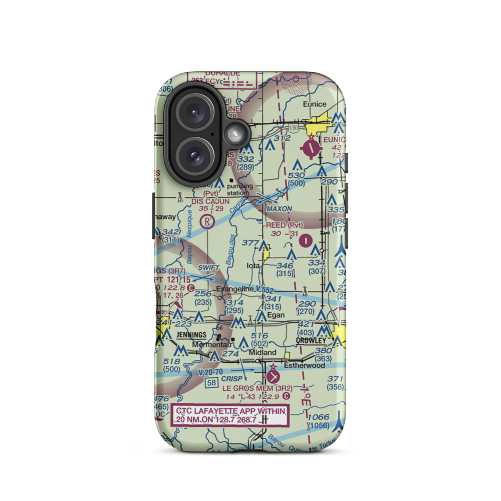Zaunbrecher Strip (LA68) VFR Sectional  Tough iPhone Case iPhone 16 model shown
