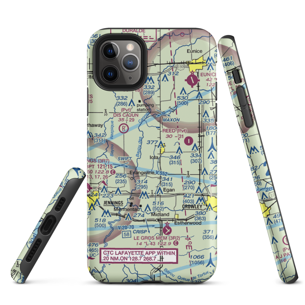 Zaunbrecher Strip (LA68) VFR Sectional  Tough iPhone Case iPhone 11 Pro Max model shown