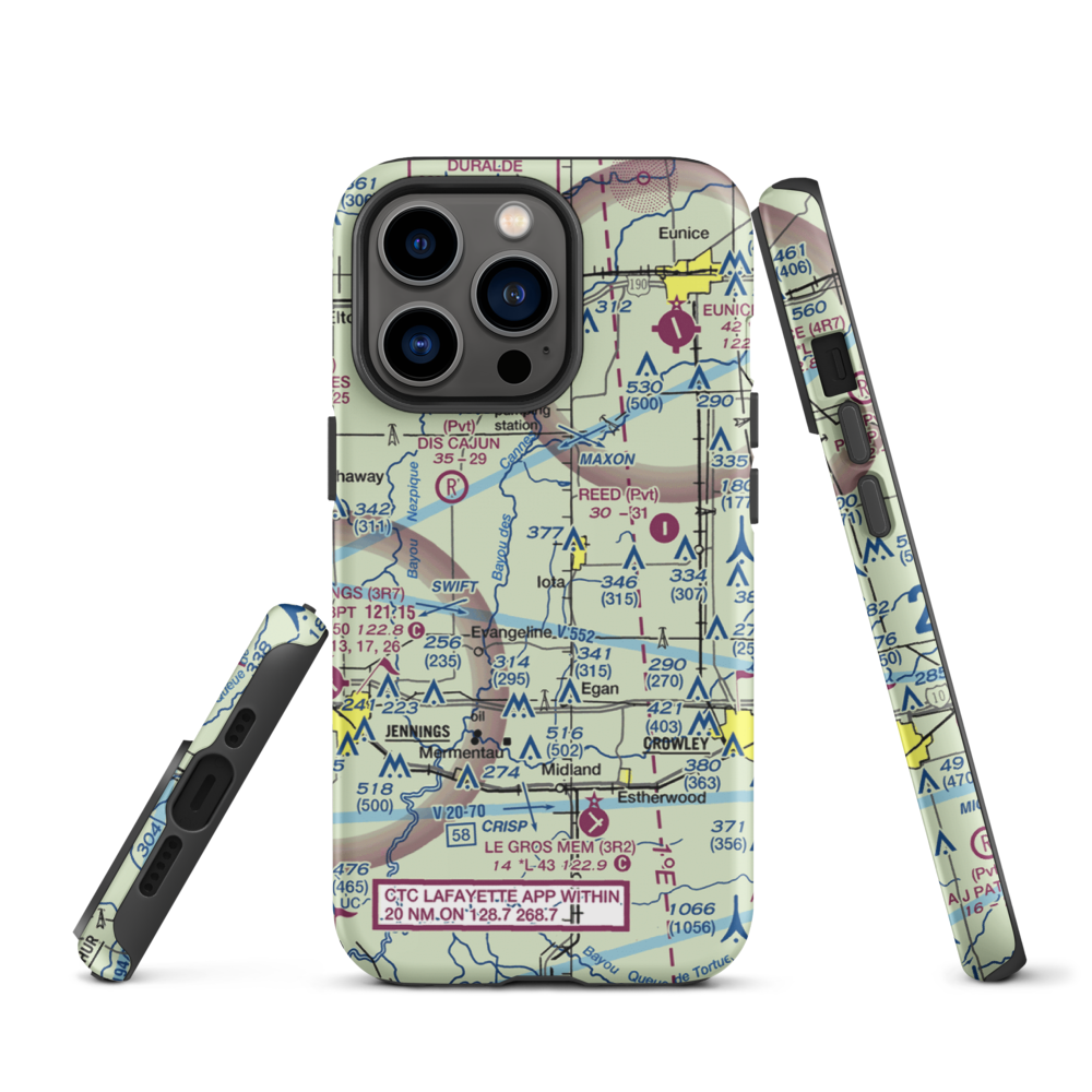 Zaunbrecher Strip (LA68) VFR Sectional  Tough iPhone Case iPhone 13 Pro model shown