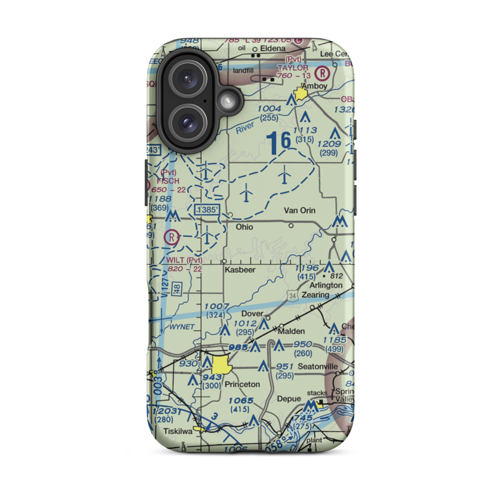 Zea Mays Field (54IS) VFR Sectional  Tough iPhone Case iPhone 16 Plus model shown