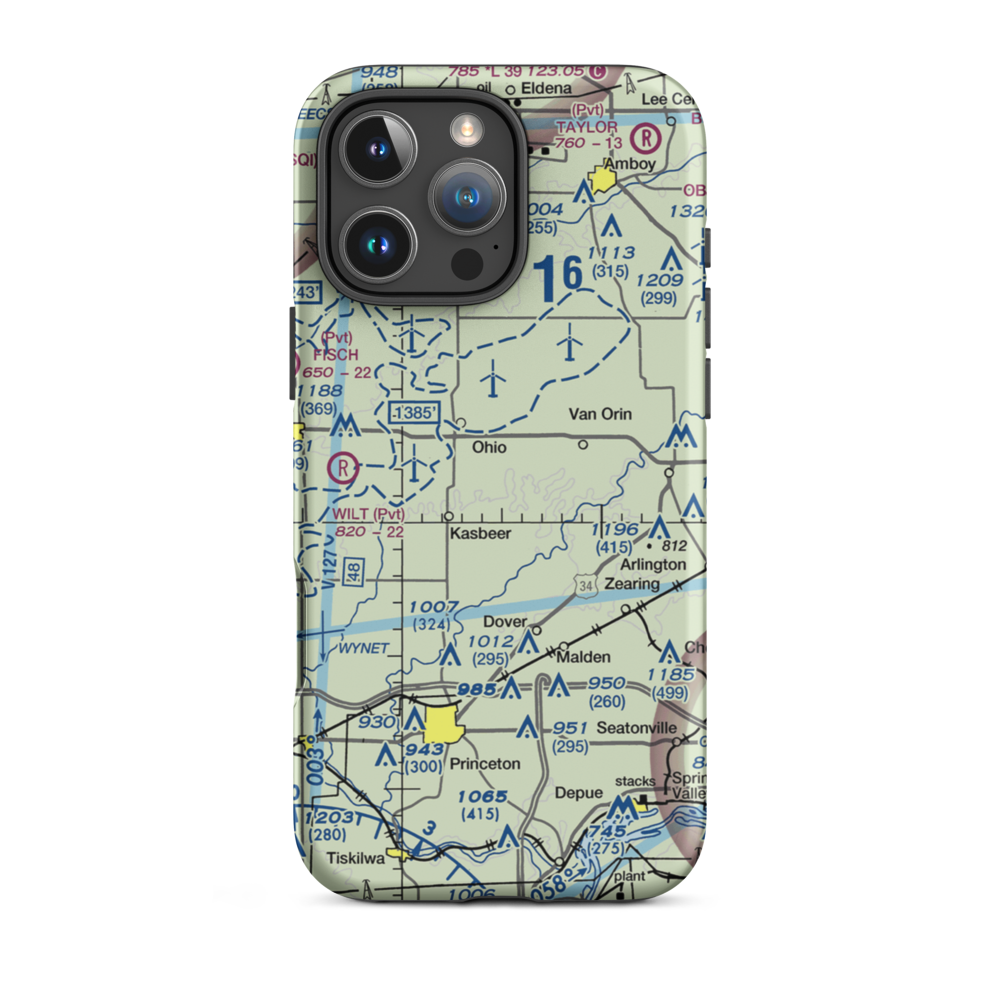 Zea Mays Field (54IS) VFR Sectional  Tough iPhone Case iPhone 16 Pro Max model shown