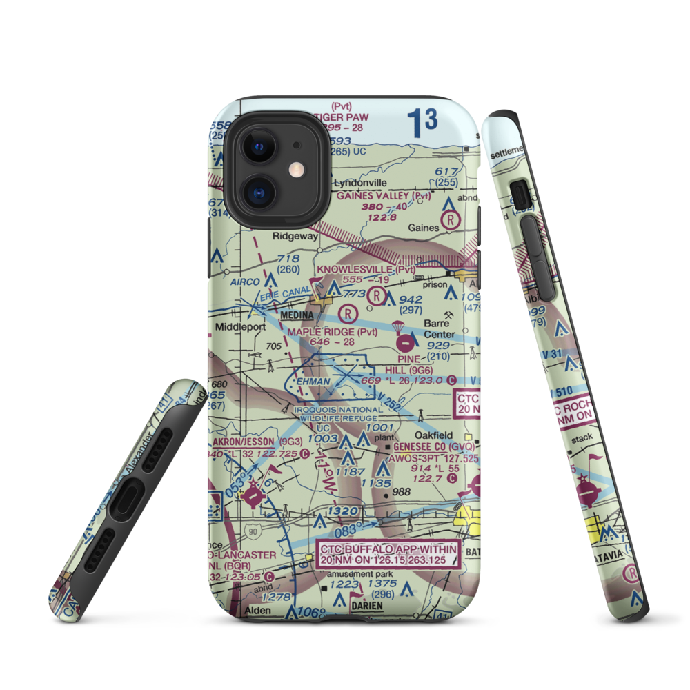Zelazny Airport (88NY) VFR Sectional  Tough iPhone Case iPhone 11 model shown