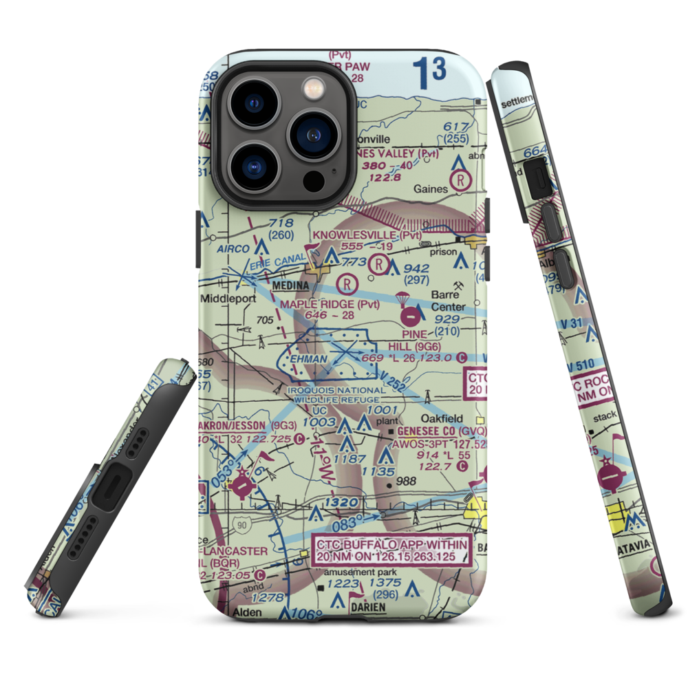 Zelazny Airport (88NY) VFR Sectional  Tough iPhone Case iPhone 13 Pro Max model shown