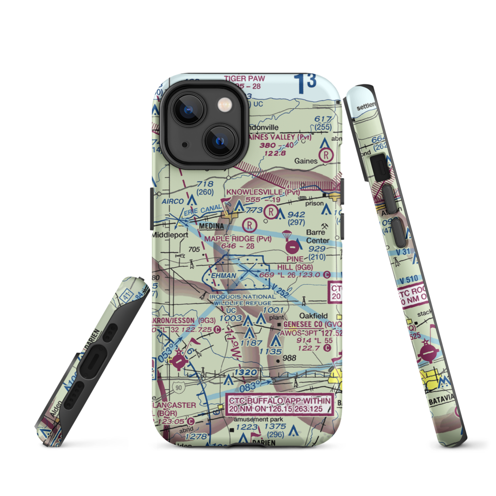 Zelazny Airport (88NY) VFR Sectional  Tough iPhone Case iPhone 14 model shown