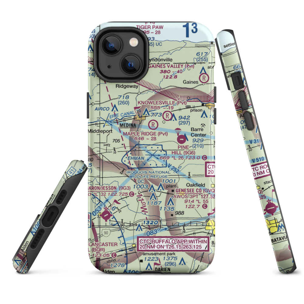 Zelazny Airport (88NY) VFR Sectional  Tough iPhone Case iPhone 14 Plus model shown