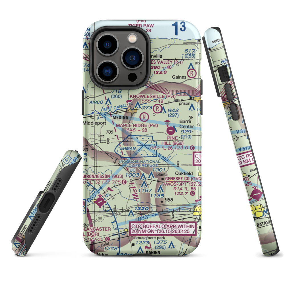 Zelazny Airport (88NY) VFR Sectional  Tough iPhone Case iPhone 14 Pro Max model shown