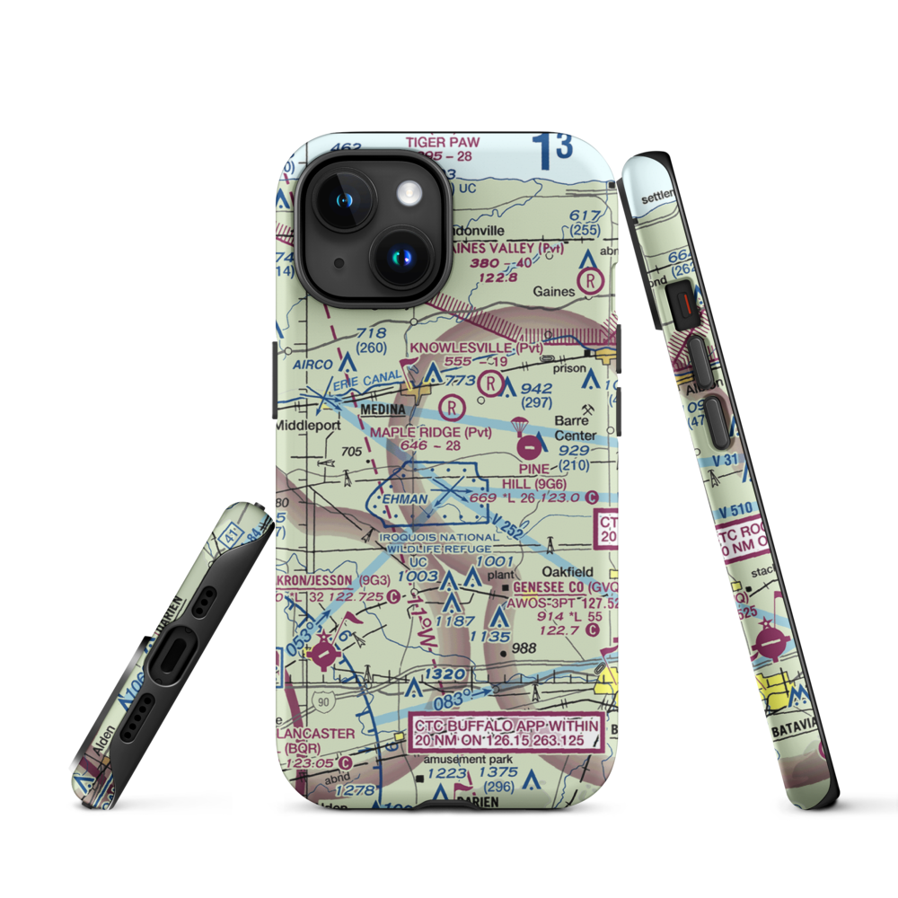 Zelazny Airport (88NY) VFR Sectional  Tough iPhone Case iPhone 15 model shown