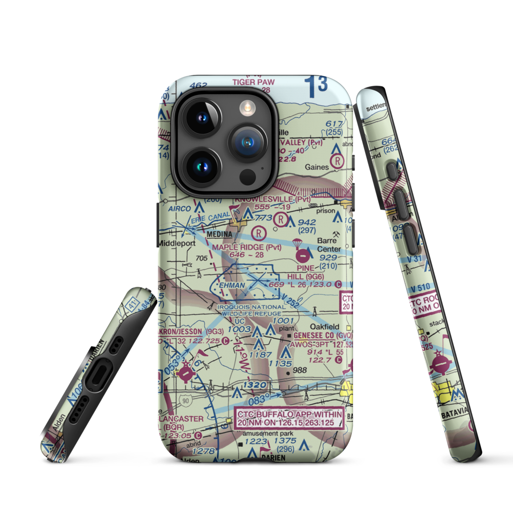 Zelazny Airport (88NY) VFR Sectional  Tough iPhone Case iPhone 15 Pro model shown
