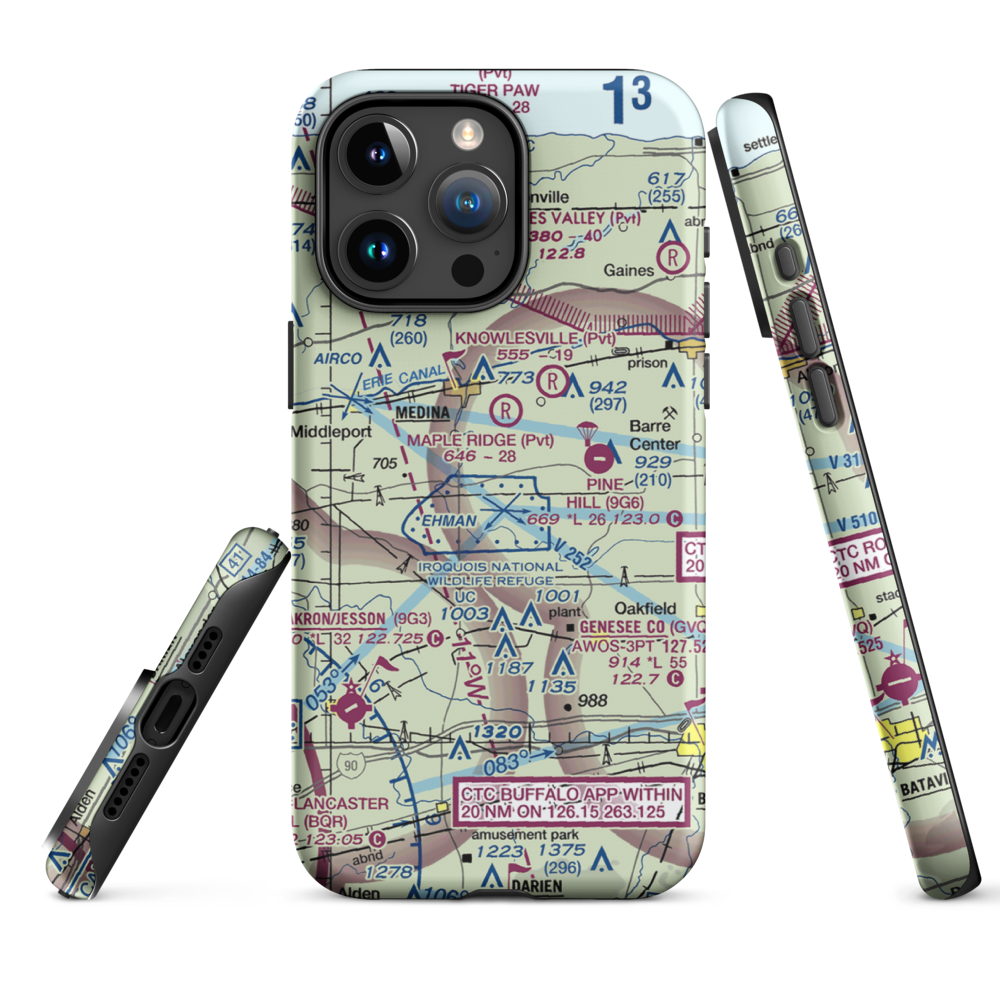 Zelazny Airport (88NY) VFR Sectional  Tough iPhone Case iPhone 15 Pro Max model shown