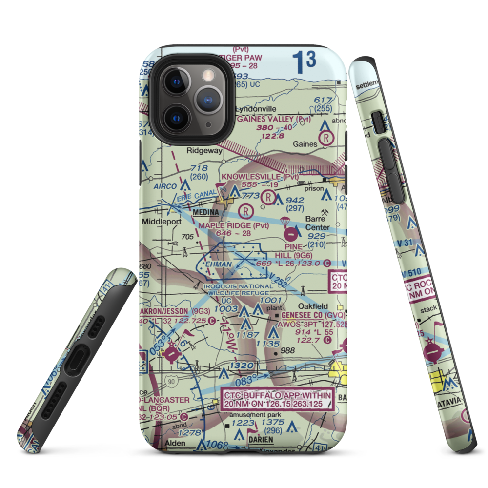 Zelazny Airport (88NY) VFR Sectional  Tough iPhone Case iPhone 11 Pro Max model shown