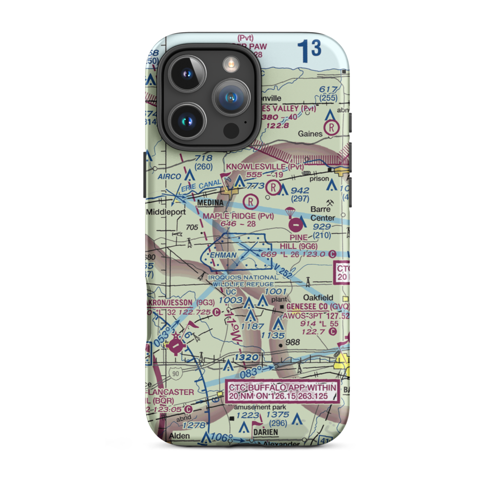 Zelazny Airport (88NY) VFR Sectional  Tough iPhone Case iPhone 16 Pro Max model shown