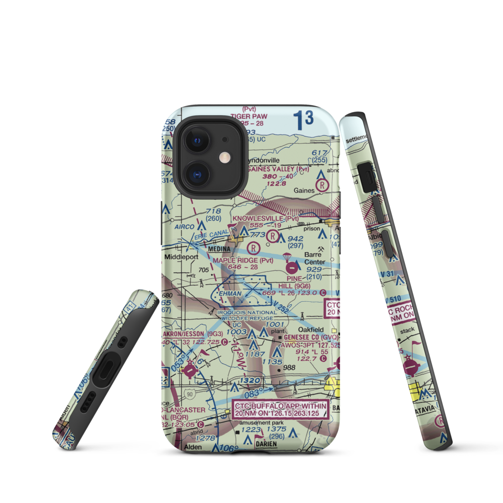 Zelazny Airport (88NY) VFR Sectional  Tough iPhone Case iPhone 12 mini model shown