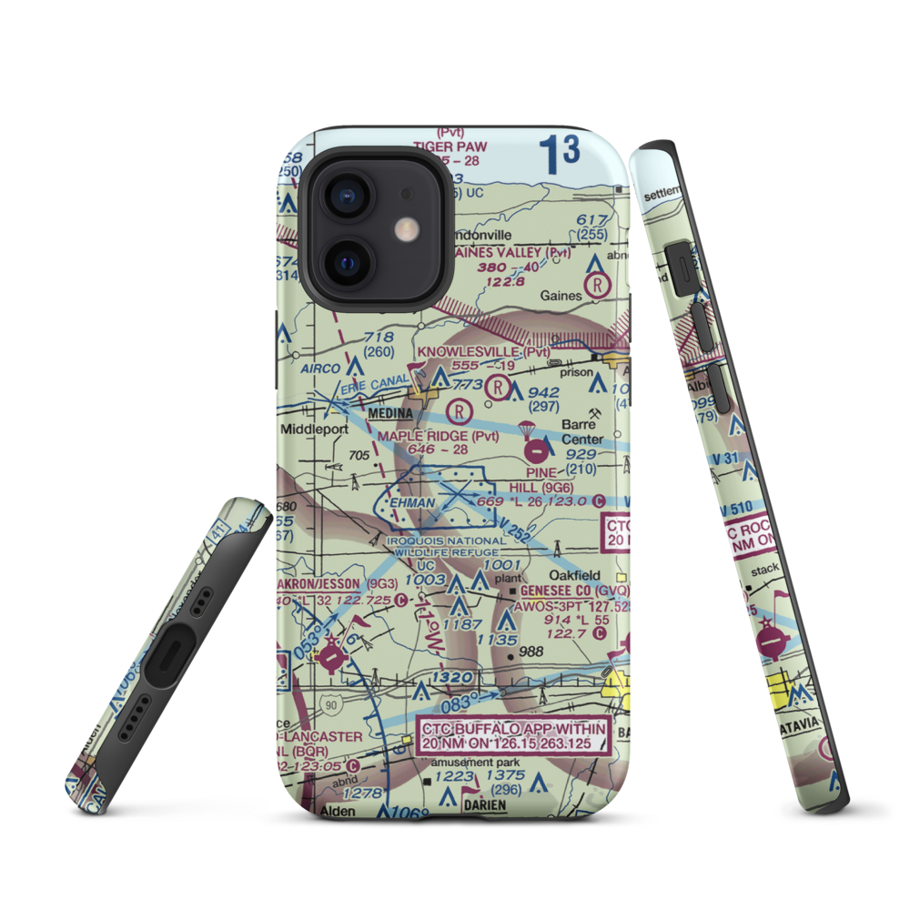 Zelazny Airport (88NY) VFR Sectional  Tough iPhone Case iPhone 12 model shown