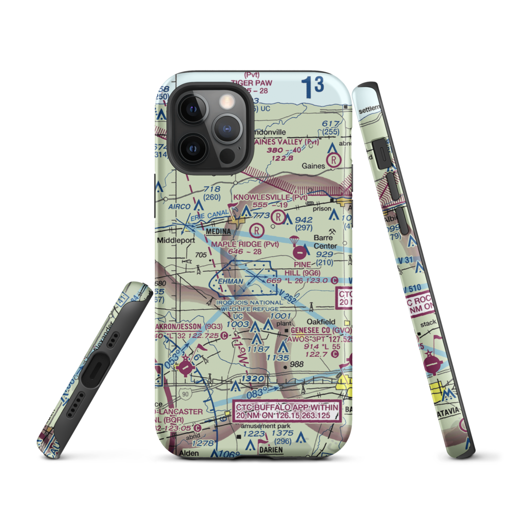 Zelazny Airport (88NY) VFR Sectional  Tough iPhone Case iPhone 12 Pro model shown