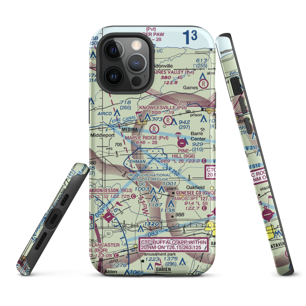 Zelazny Airport (88NY) VFR Sectional  Tough iPhone Case iPhone 12 Pro Max model shown
