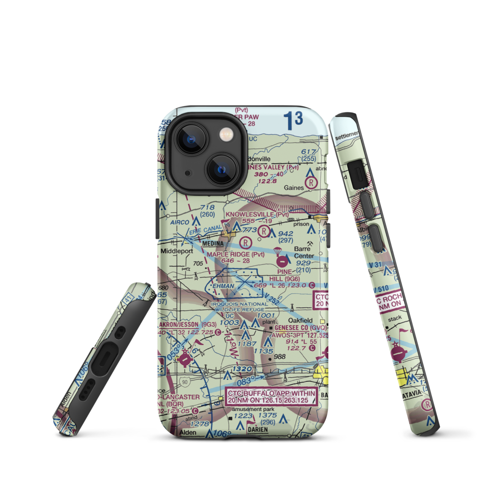Zelazny Airport (88NY) VFR Sectional  Tough iPhone Case iPhone 13 mini model shown