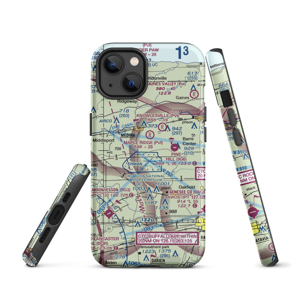 Zelazny Airport (88NY) VFR Sectional  Tough iPhone Case iPhone 13 model shown