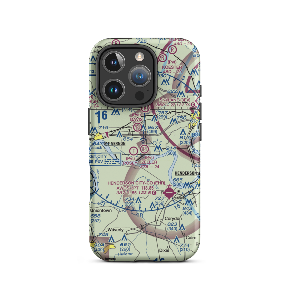 Zeller Elev County Airport (IN23) VFR Sectional  Tough iPhone Case iPhone 16 Pro model shown