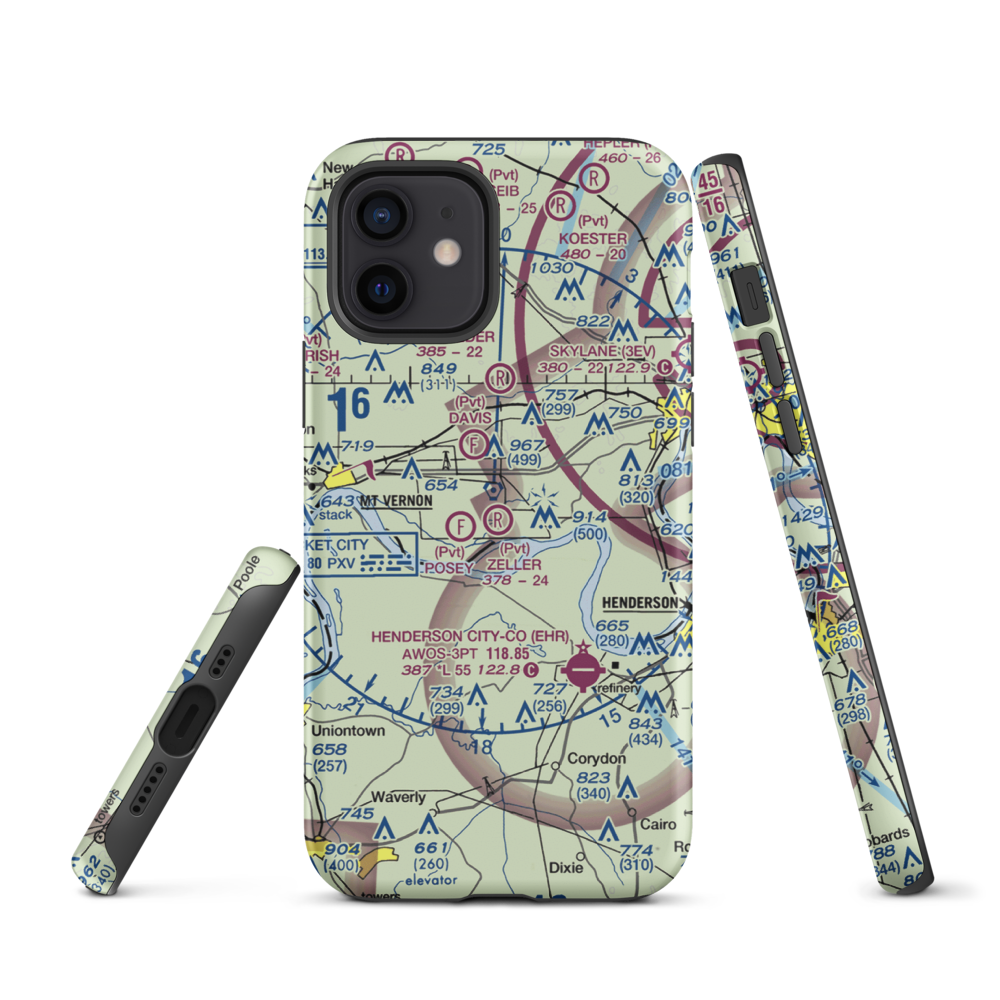 Zeller Elev County Airport (IN23) VFR Sectional  Tough iPhone Case iPhone 12 model shown