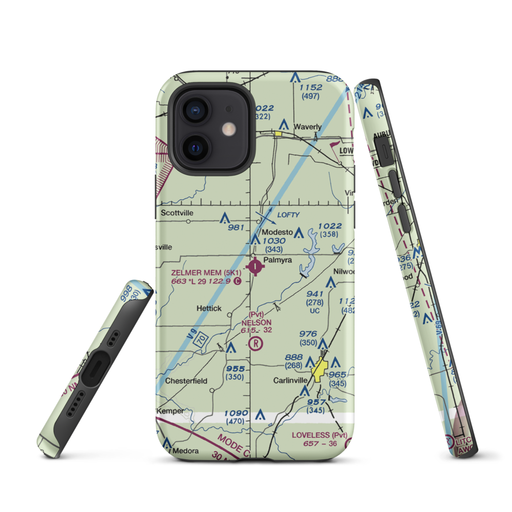 Zelmer Memorial Airpark Inc Airport (5K1) VFR Sectional  Tough iPhone Case iPhone 12 model shown