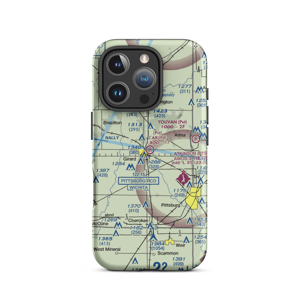 Ziggy Carline Airport (SN41) VFR Sectional  Tough iPhone Case iPhone 16 Pro model shown