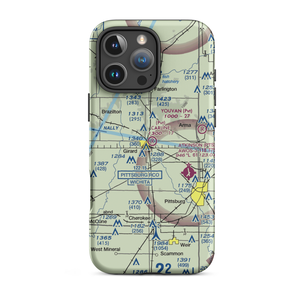 Ziggy Carline Airport (SN41) VFR Sectional  Tough iPhone Case iPhone 16 Pro Max model shown