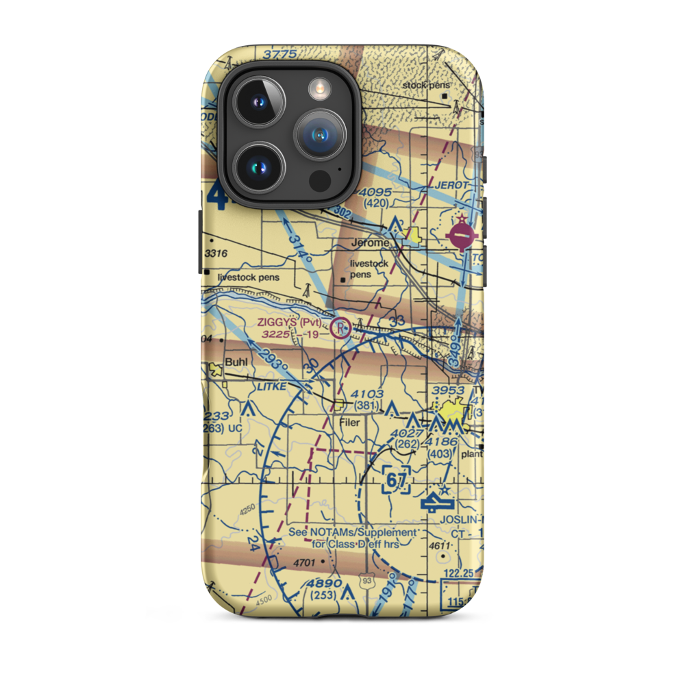 Ziggy's Airport (0ID1) VFR Sectional  Tough iPhone Case iPhone 16 Pro Max model shown
