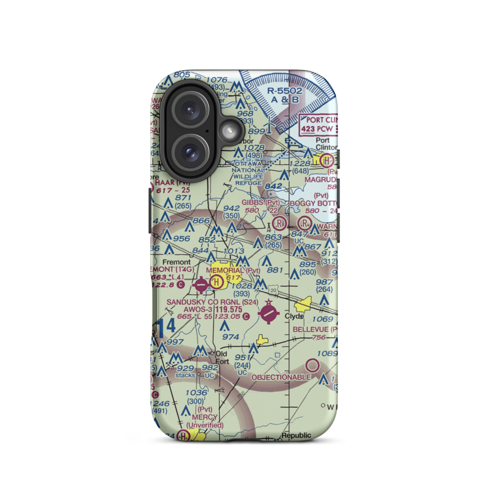 Zimmerman Airport (02OH) VFR Sectional  Tough iPhone Case iPhone 16 model shown