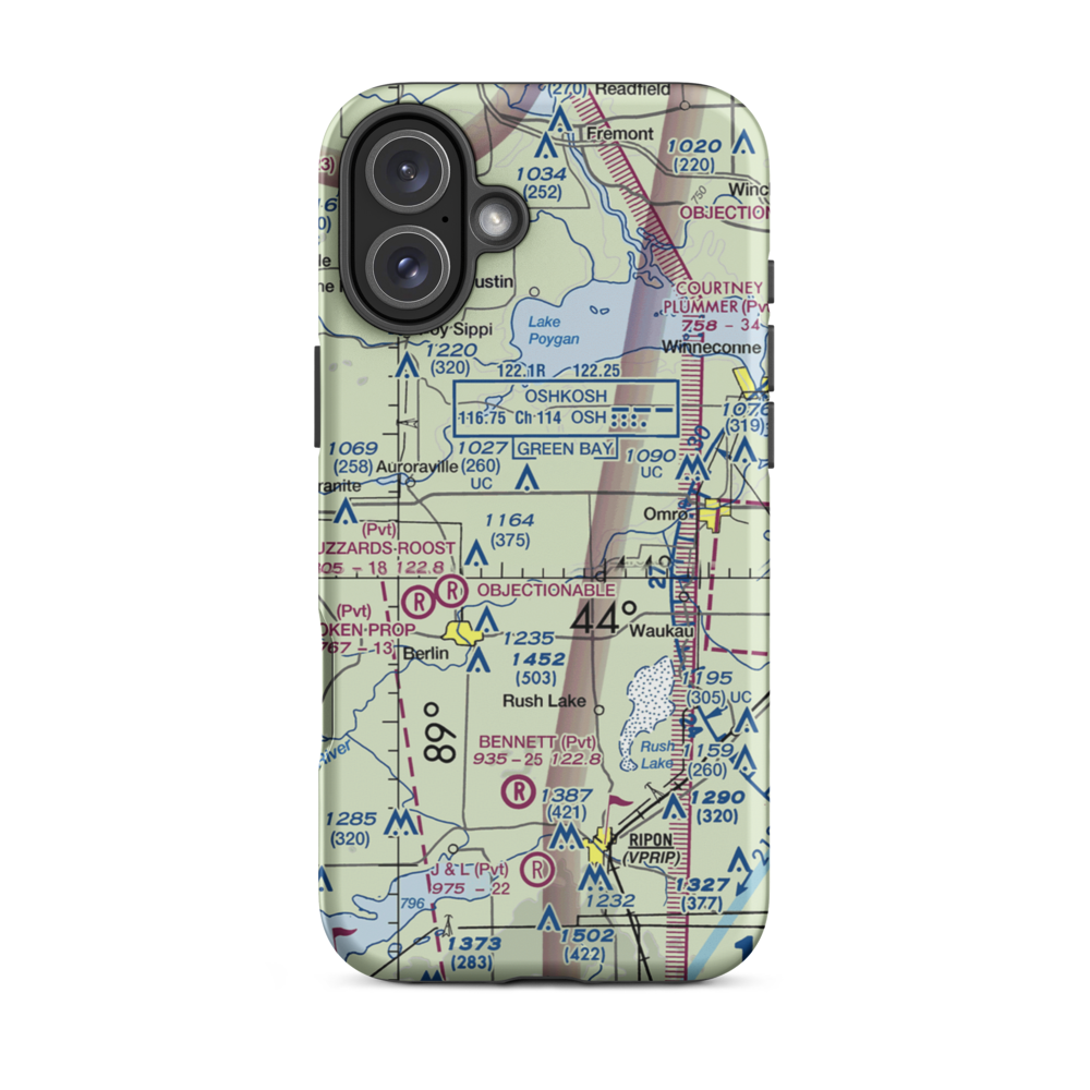 Zink Airport (03WI) VFR Sectional  Tough iPhone Case iPhone 16 Plus model shown