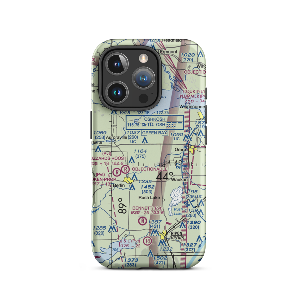 Zink Airport (03WI) VFR Sectional  Tough iPhone Case iPhone 16 Pro model shown