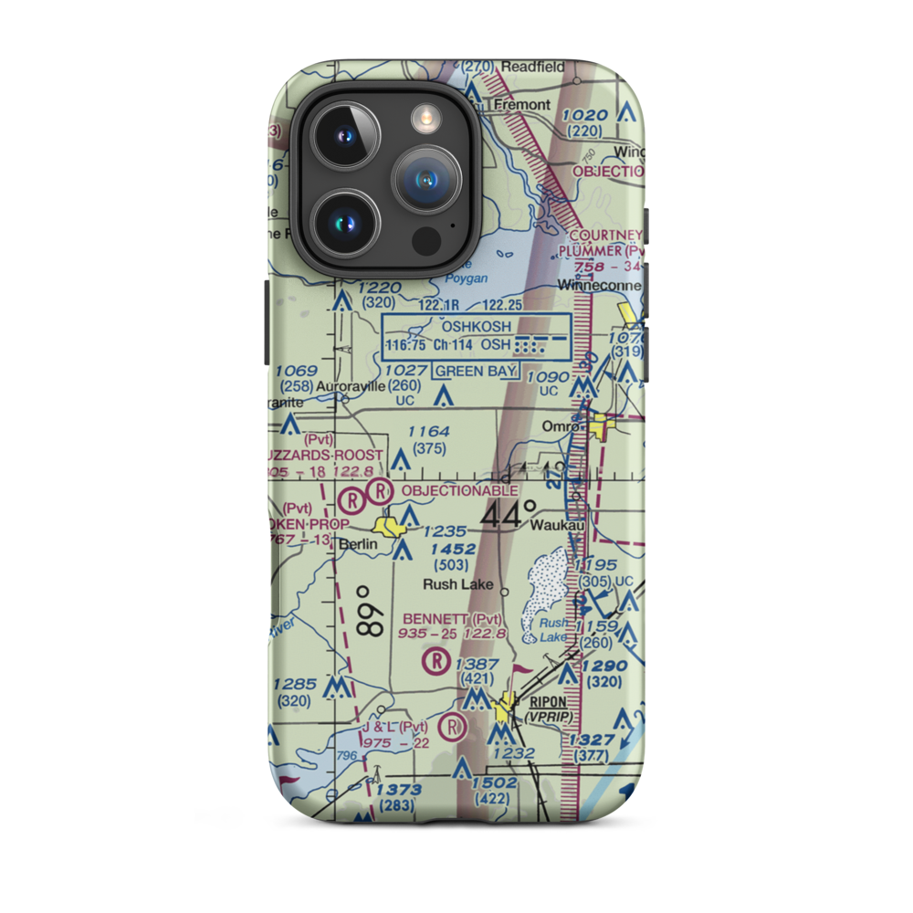 Zink Airport (03WI) VFR Sectional  Tough iPhone Case iPhone 16 Pro Max model shown