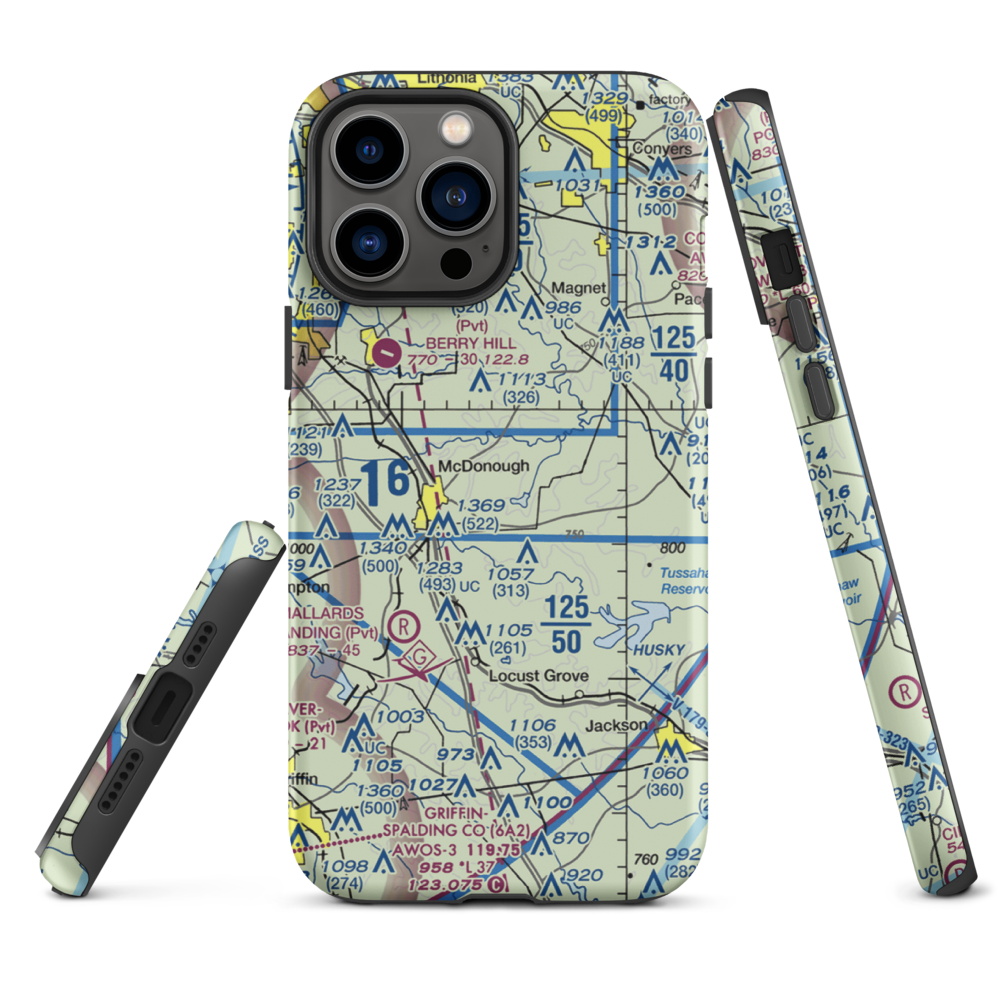 Zips Airport (63GA) VFR Sectional  Tough iPhone Case iPhone 13 Pro Max model shown