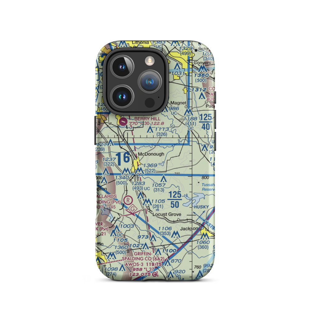 Zips Airport (63GA) VFR Sectional  Tough iPhone Case iPhone 16 Pro model shown