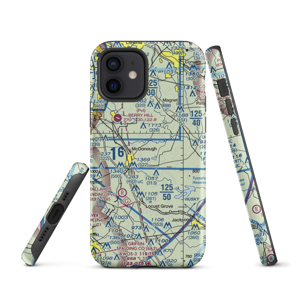 Zips Airport (63GA) VFR Sectional  Tough iPhone Case iPhone 12 model shown