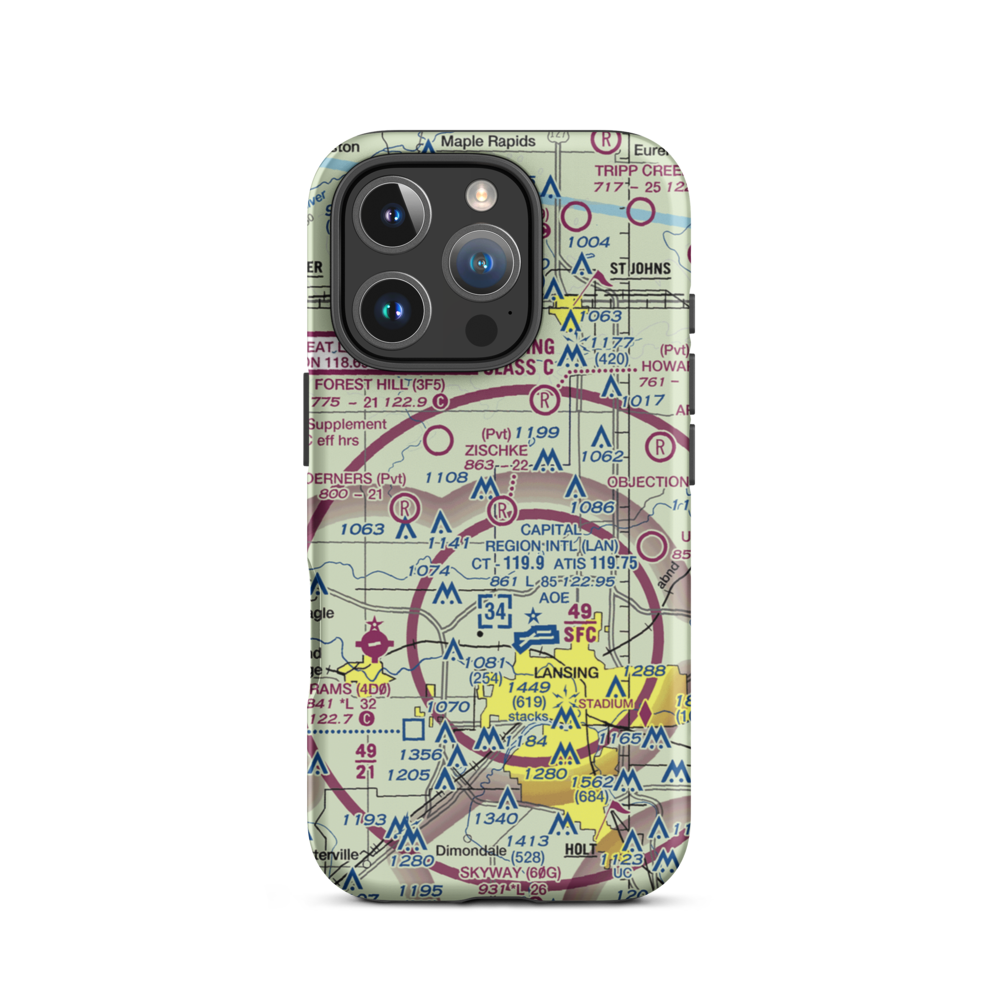 Zischke Airport (92MI) VFR Sectional  Tough iPhone Case iPhone 16 Pro model shown
