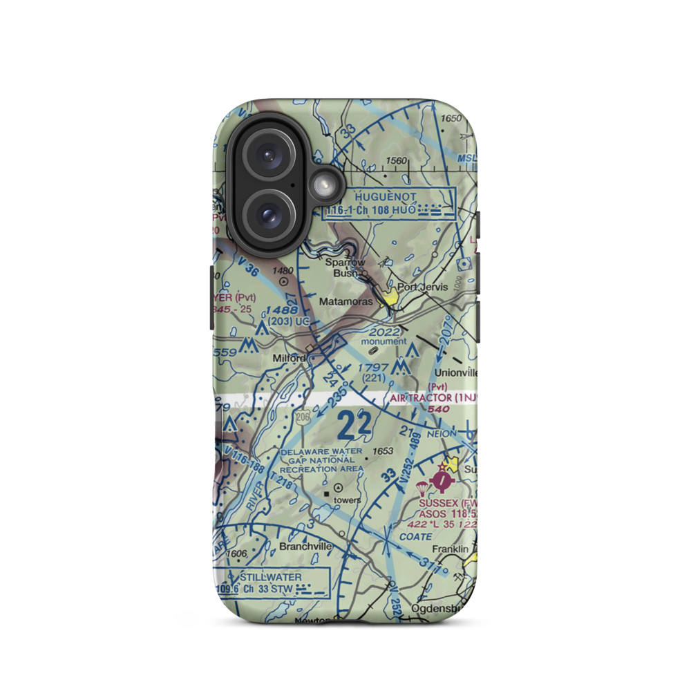 Zitone Airport (NJ98) VFR Sectional  Tough iPhone Case iPhone 16 model shown