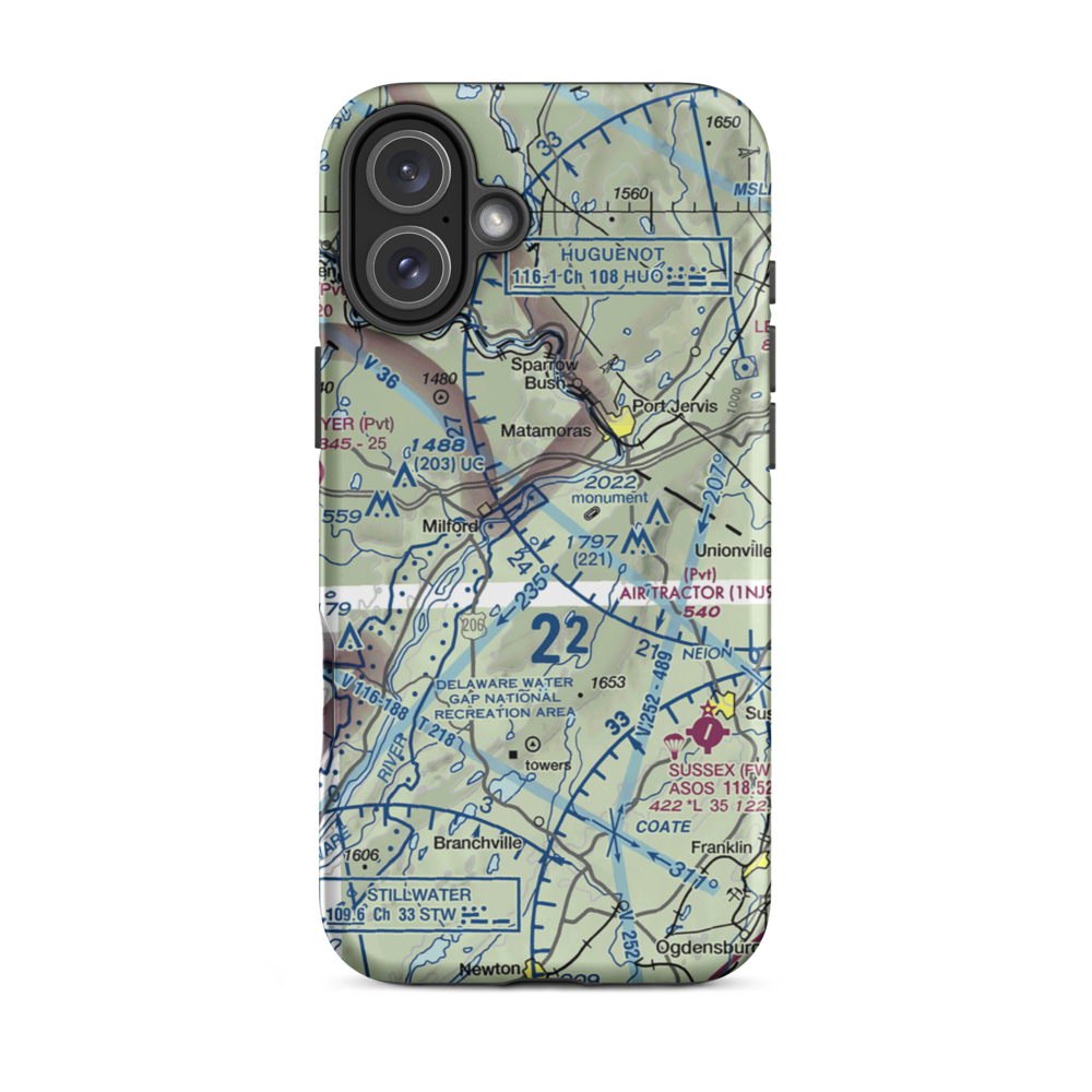 Zitone Airport (NJ98) VFR Sectional  Tough iPhone Case iPhone 16 Plus model shown
