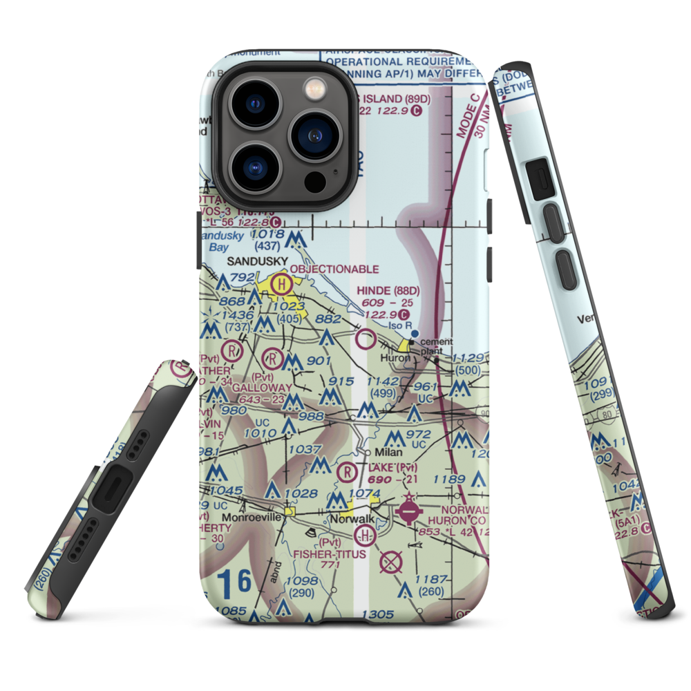 Zoellner Airport (10OH) VFR Sectional  Tough iPhone Case iPhone 13 Pro Max model shown