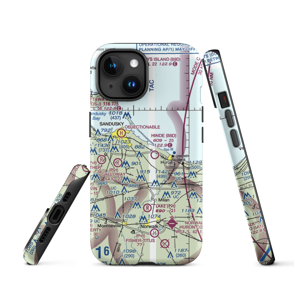 Zoellner Airport (10OH) VFR Sectional  Tough iPhone Case iPhone 15 model shown