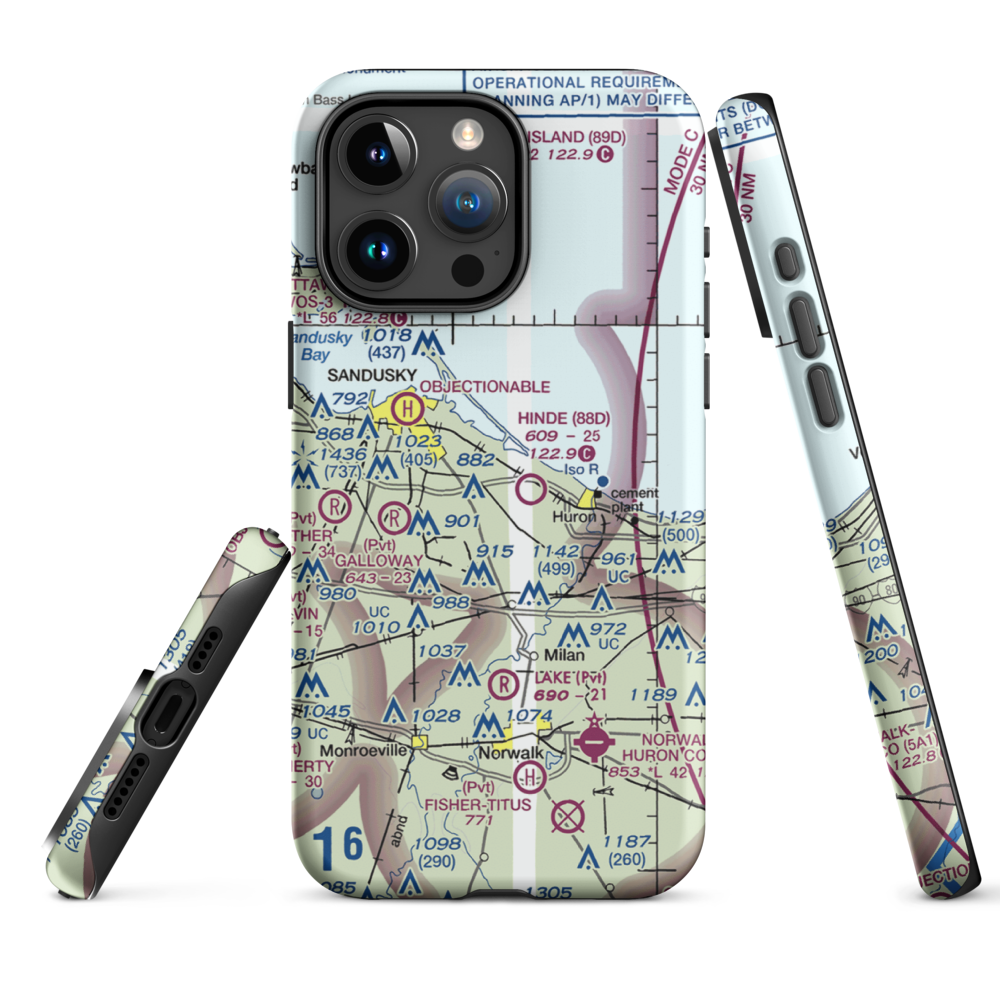 Zoellner Airport (10OH) VFR Sectional  Tough iPhone Case iPhone 15 Pro Max model shown