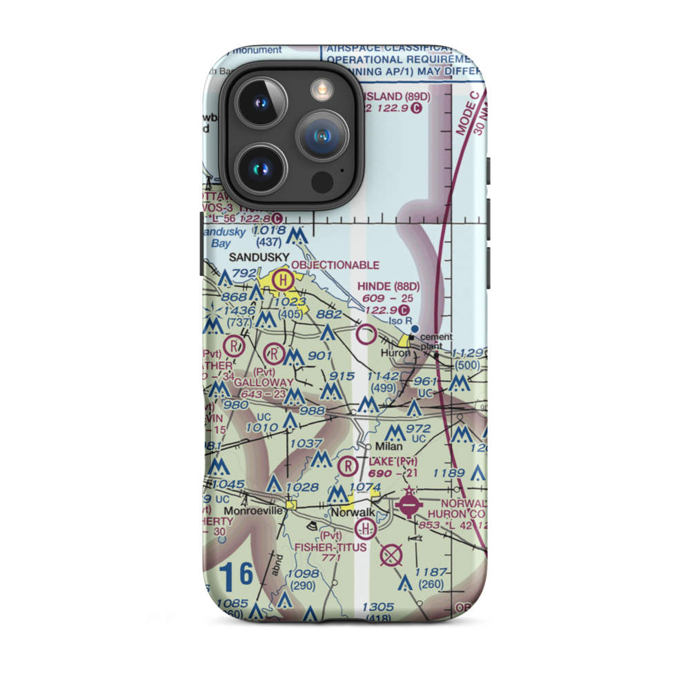 Zoellner Airport (10OH) VFR Sectional  Tough iPhone Case iPhone 16 Pro Max model shown