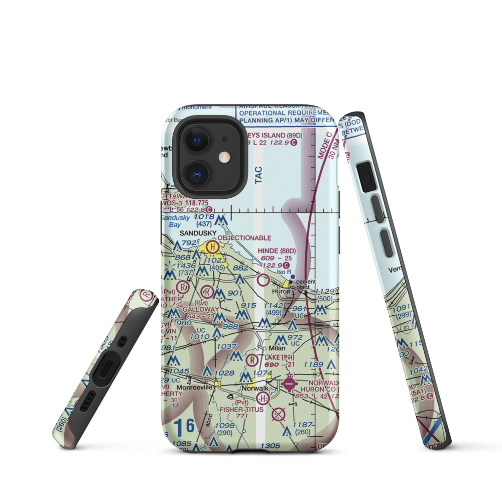 Zoellner Airport (10OH) VFR Sectional  Tough iPhone Case iPhone 12 mini model shown