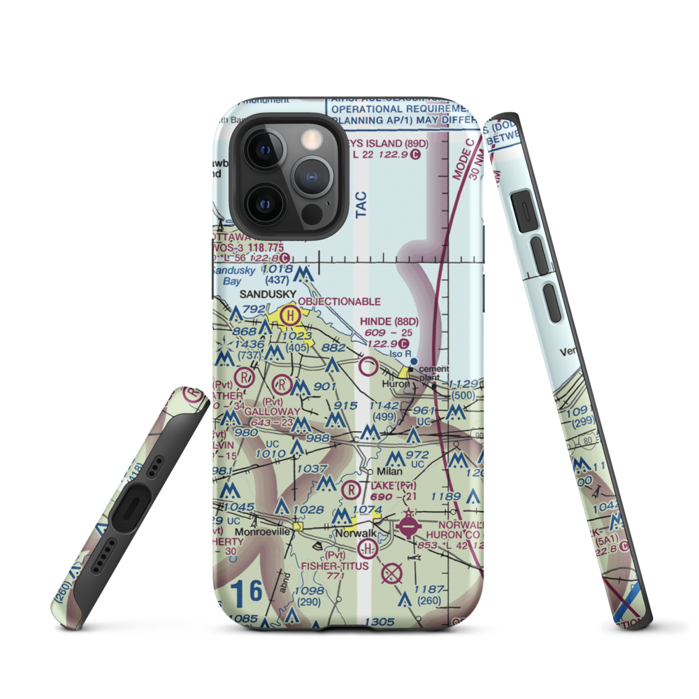 Zoellner Airport (10OH) VFR Sectional  Tough iPhone Case iPhone 12 Pro model shown