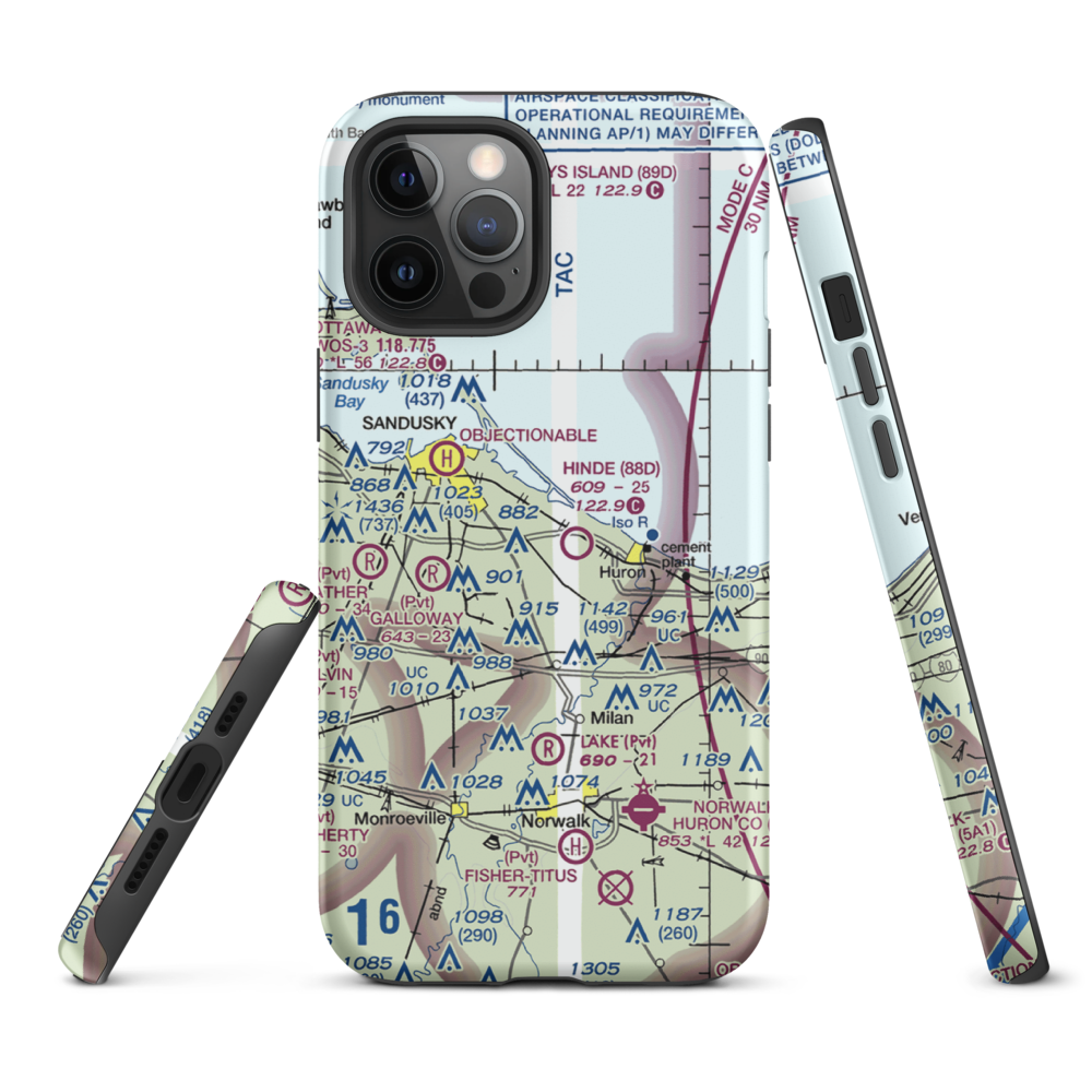 Zoellner Airport (10OH) VFR Sectional  Tough iPhone Case iPhone 12 Pro Max model shown
